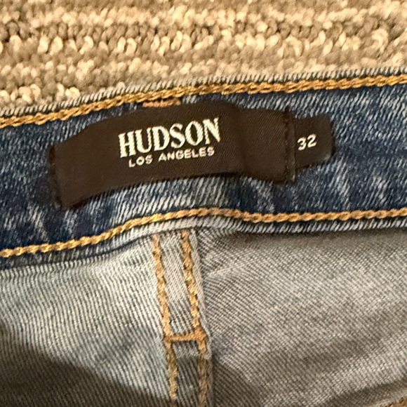 Hudson Jeans Barbara Super Skinny Blue Distressed Jeans - Picture 3 of 4